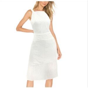 Anthropologie Line & Dot Spring Life Apron Dress Eyelet Criss Cross Back Party S
